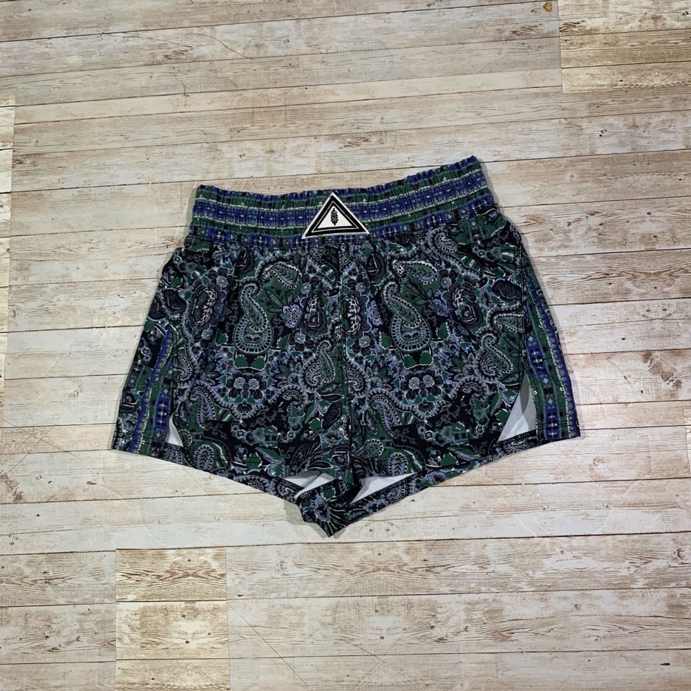 Free People FP Movement Next Round Printed Shorts Size M Athletic Gym Active